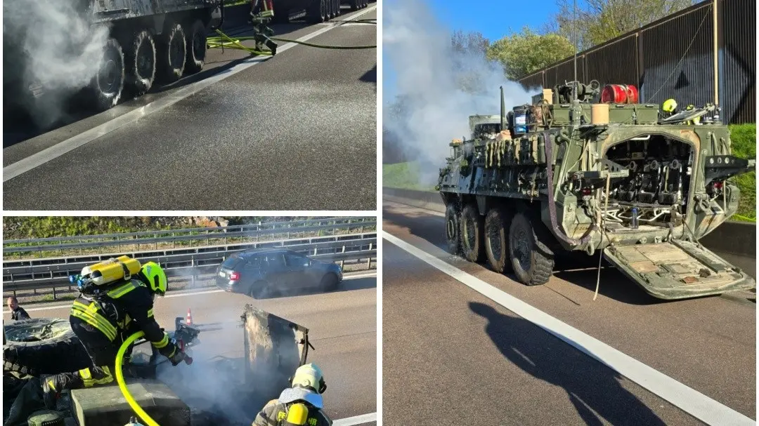 Američanům u Drážďan vzplanul obrněný transportér