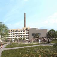 Továrnu bude připomínat komín.