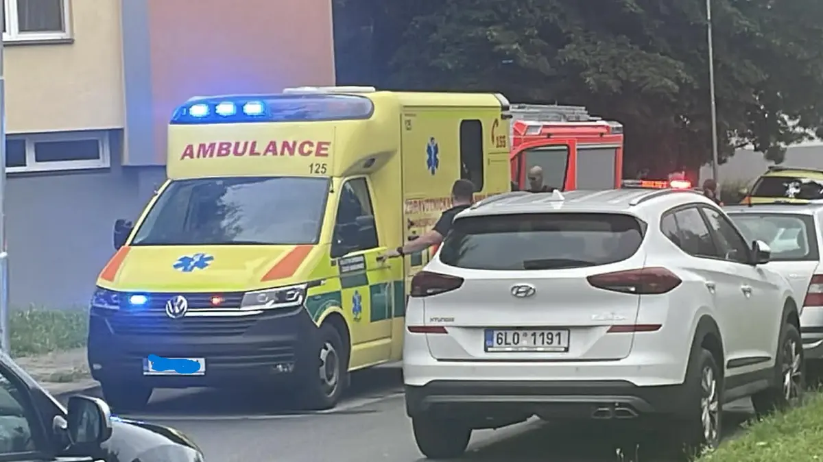 Sanitku jedoucí s pacientkou do nemocnice trefila na Českokrumlovsku řidička osobáku