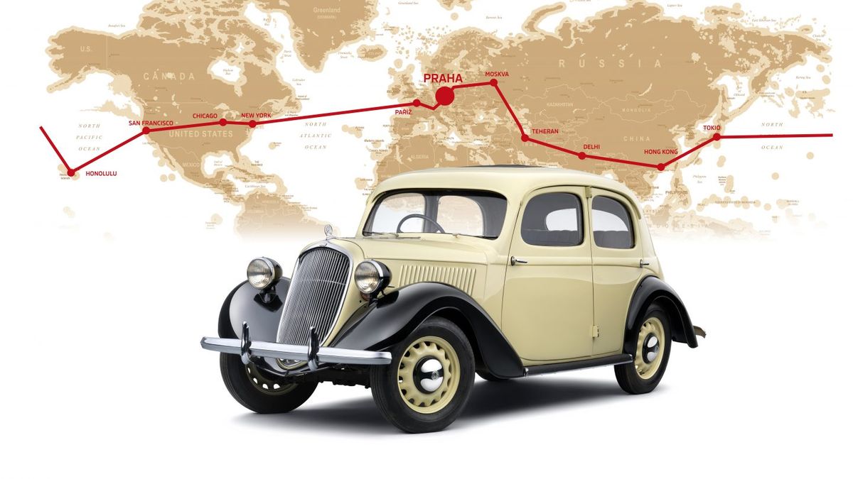 Před 90 lety objeli malou škodovkou celou zeměkouli, stačilo jim 97 dnů