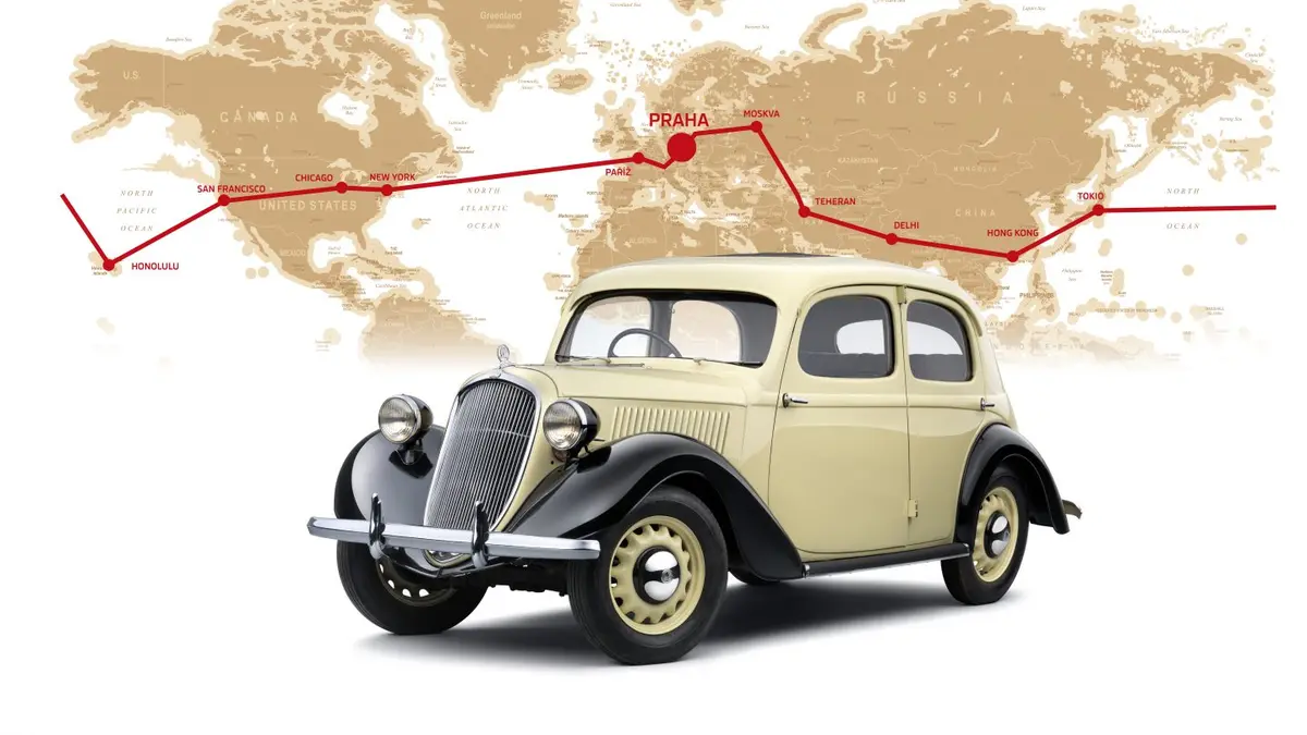 Před 90 lety objeli malou škodovkou celou zeměkouli, stačilo jim 97 dnů