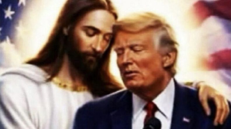 Myslím, že je to hezké. Trump nadšeně sdílel AI objetí s Ježíšem