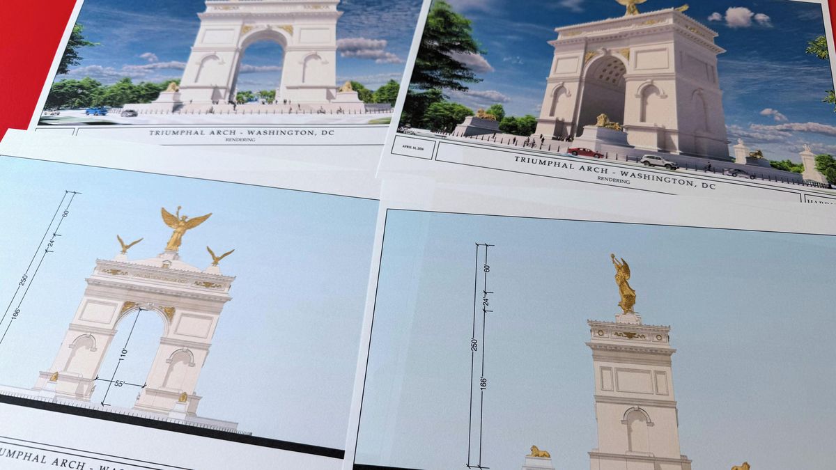 FOTO: Návrh Trumpova vítězného oblouku, který má stát ve Washingtonu