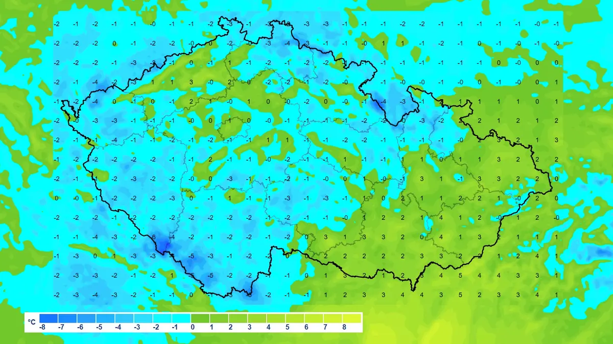 Česko zažilo mrazivé ráno. Na Šumavě naměřili -10 °C