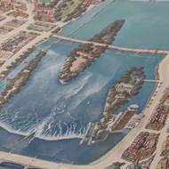 Malovaný mapový podklad má velikost 5×6 metrů.