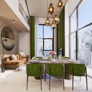 Obývací pokoj mezonetového apartmánu (vizualizace)