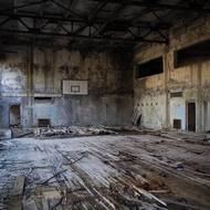 Tělocvična jedné z pěti pripjaťských základních škol