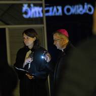 Evangelická farářka Ewa Jelinek a biskup Martin David