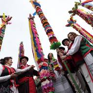 V Polsku mají místo pomlázek pletené palmy jako symbol ochrany. Na velikonoční pondělí Poláci polévají dívky vodou. 