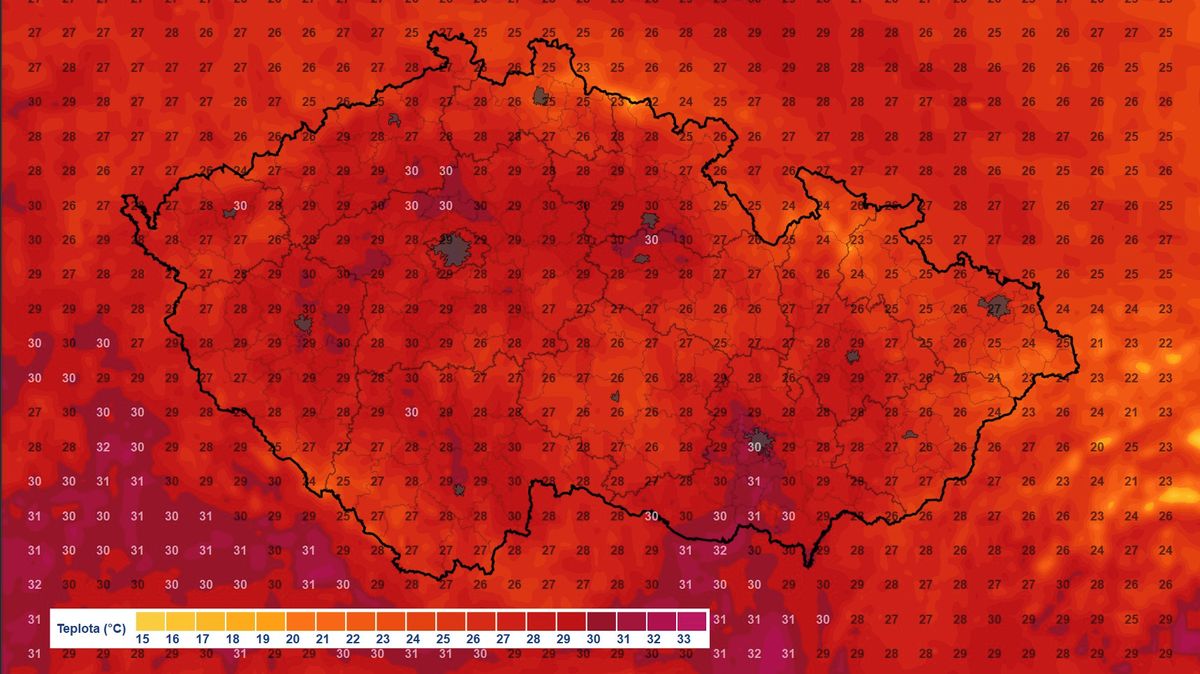 Padl třetí tropický den v řadě. Vedra vydrží do středy