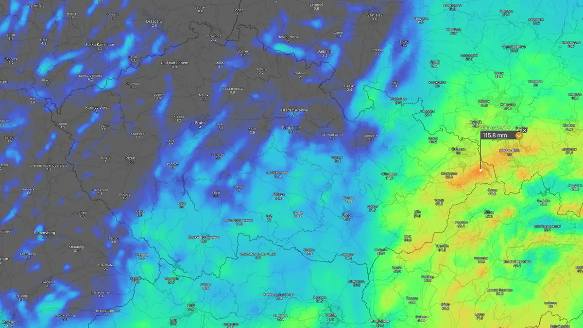 Beskydy zasáhne vydatný déšť, varují meteorologové