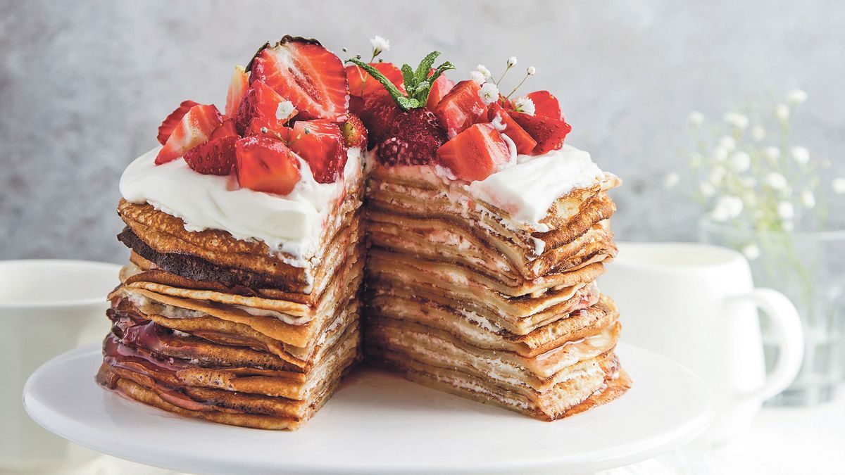 Recept na palačinkový dort s jahodami