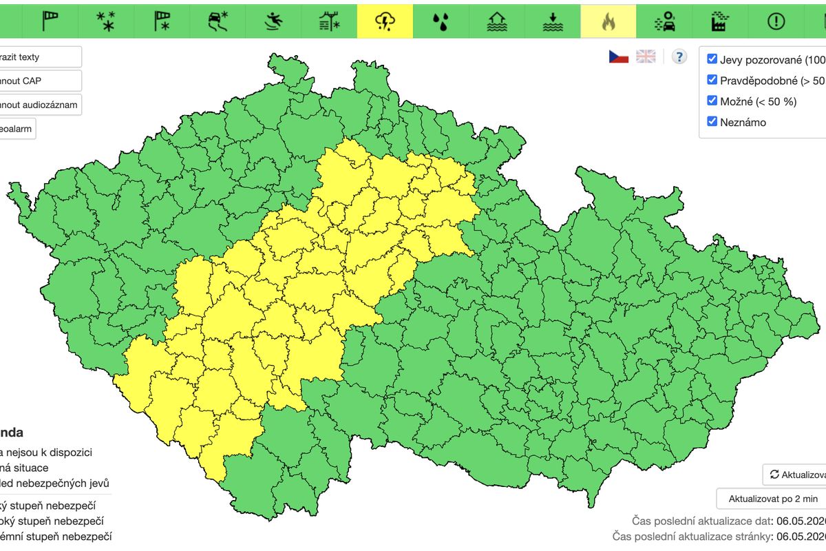 Silné bouřky a prudký vítr. Meteorologové vydali novou výstrahu