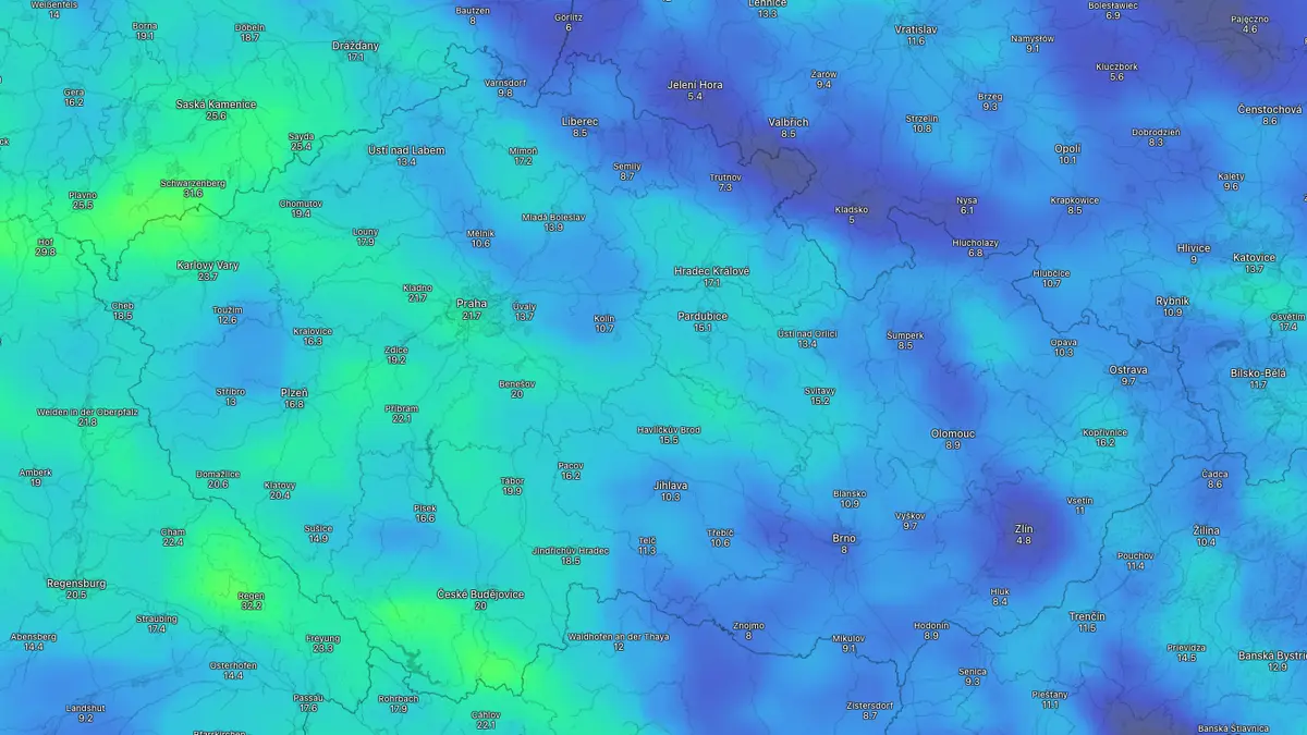 O víkendu zaprší, víc v Čechách. Mohou se tvořit i supercely