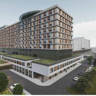 Na střeše pavilonu nebude chybět heliport