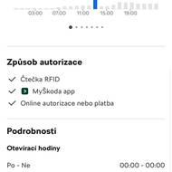 U jednotlivých nabíječek najdete i informace o výkonu, běžném vytížení a aktuální dostupnosti.