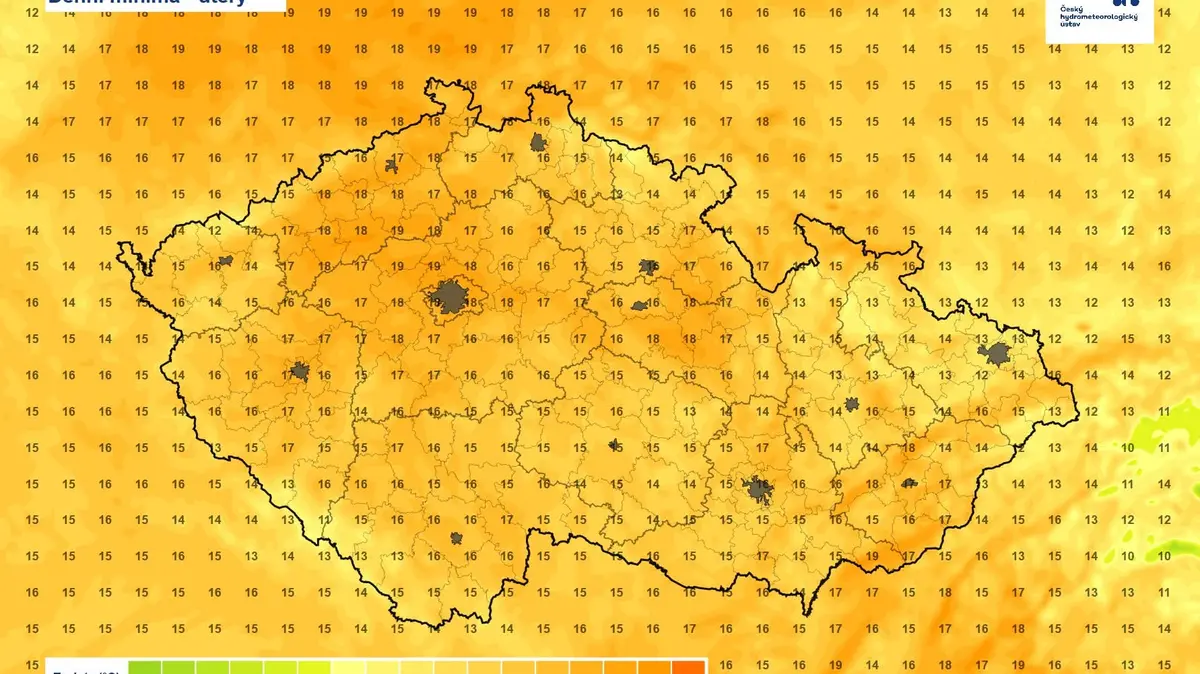Čeká nás zatím nejteplejší noc letošního roku, v P