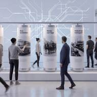Expozice mají připomenout historii dopravy, ale budou ukazovat i její přítomnost a budoucnost. (vizualizace)