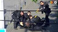 Bojovně naladěný násilník mával nožem u obchoďáku v Praze. Zásah policejním taserem natočila kamera