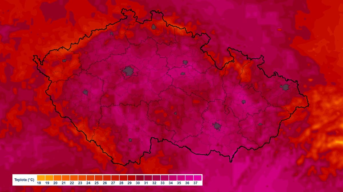 Teploty v Česku dosáhly 36 °C, třetina stanic hlásí rekordy