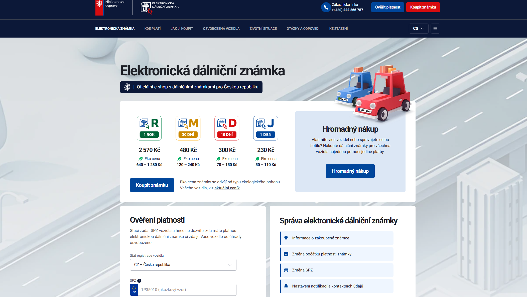 Dálniční známky vynesly státu za devět měsíců sedm miliard 
