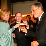Dagmar Havlová, Václav Havel a Jiří Bartoška, 2002