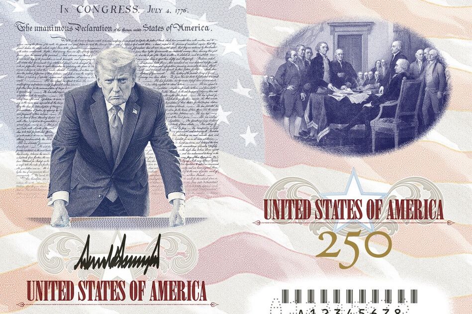 Vítejte, ale buďte hodní. Trump odhalil jubilejní cestovní pas s vlastní podobiznou pro „patrioty“