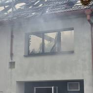 Likvidace požáru rodinného domu ve Zlobicích na Kroměřížsku