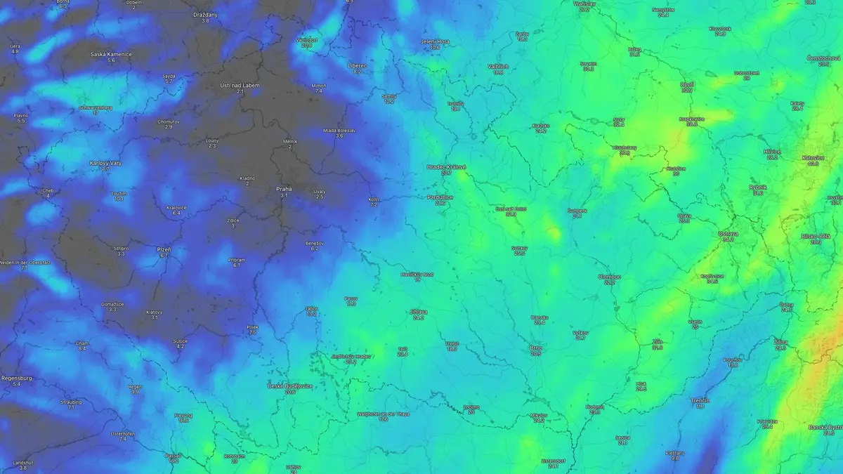Medardovské počasí nekončí. Na východě Česka vydatně zaprší