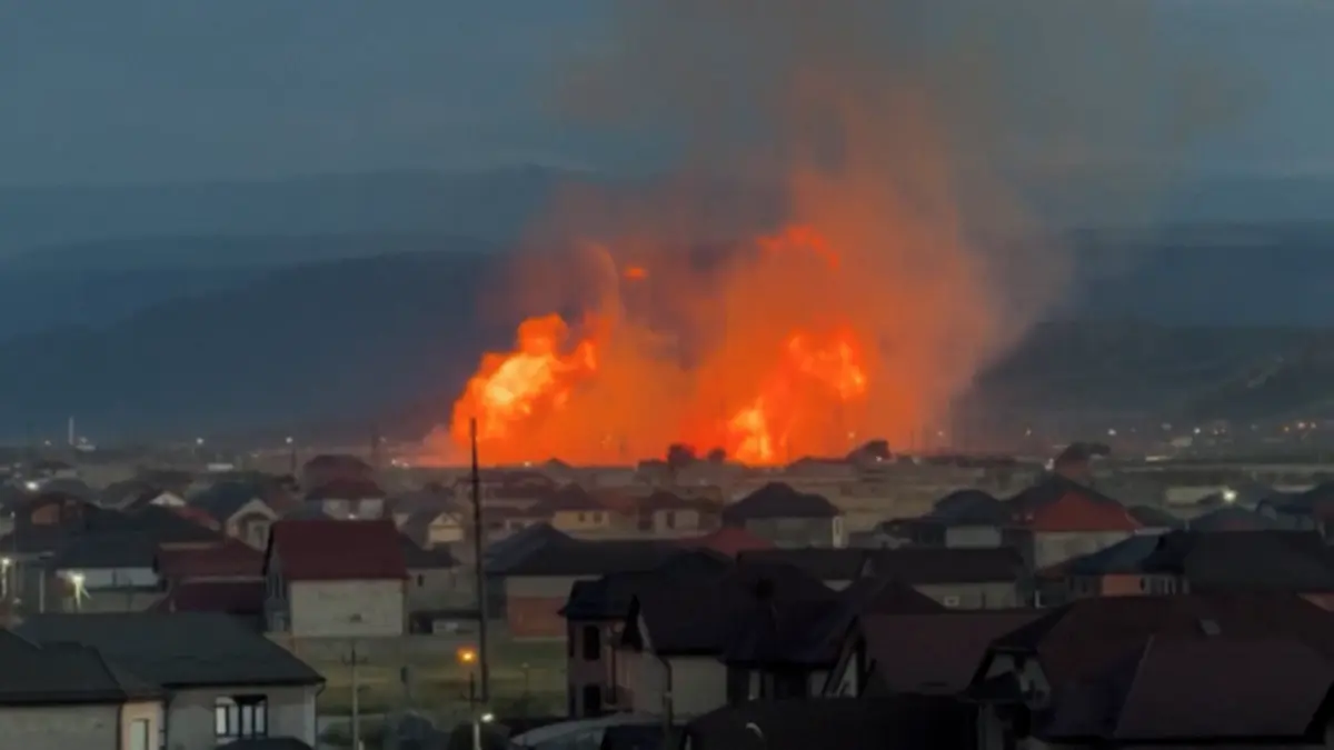 Tři obří výbuchy plynovodu v ruském Dagestánu