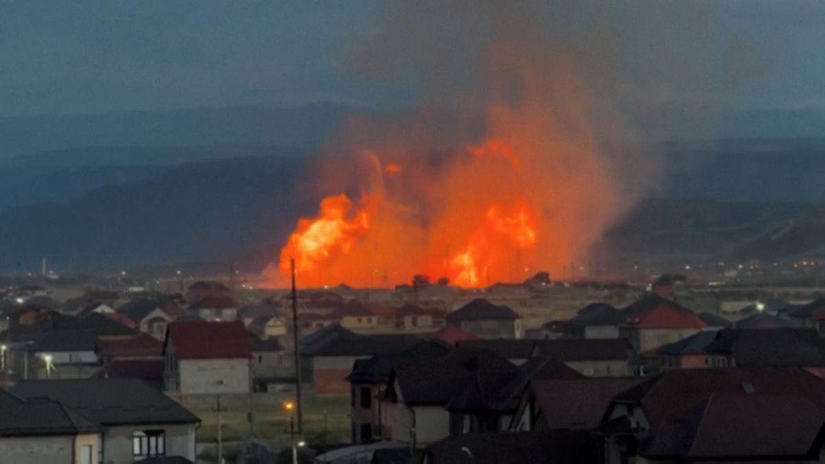 Tři obří výbuchy plynovodu v ruském Dagestánu