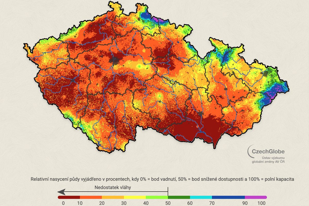 Vedra mohou v Česku znovu rozšířit extrémní sucho