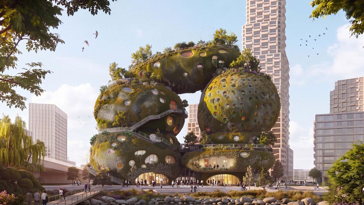 Rotterdam ROCKS! Nová multifunkční budova na břehu Mázy bude vypadat jako hromada oblázků