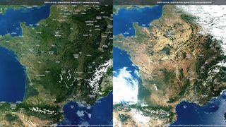 Družice ukazuje, jak Francie za měsíc úplně vyschla