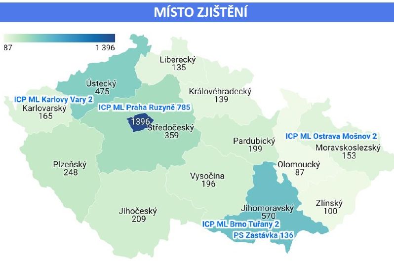 Policie už letos zadržela 169 lidí, kteří chtěli nelegálně přejít přes Českou republiku. Většinou jde o Rusy 