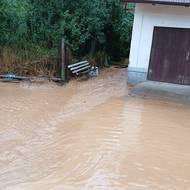 Následky přívalových dešťů v Chříči na severním Plzeňsku.