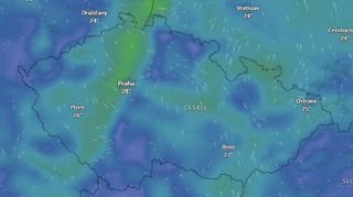 Silný vítr na studené frontě zamíchal vzduch a přinesl nečekané oteplení