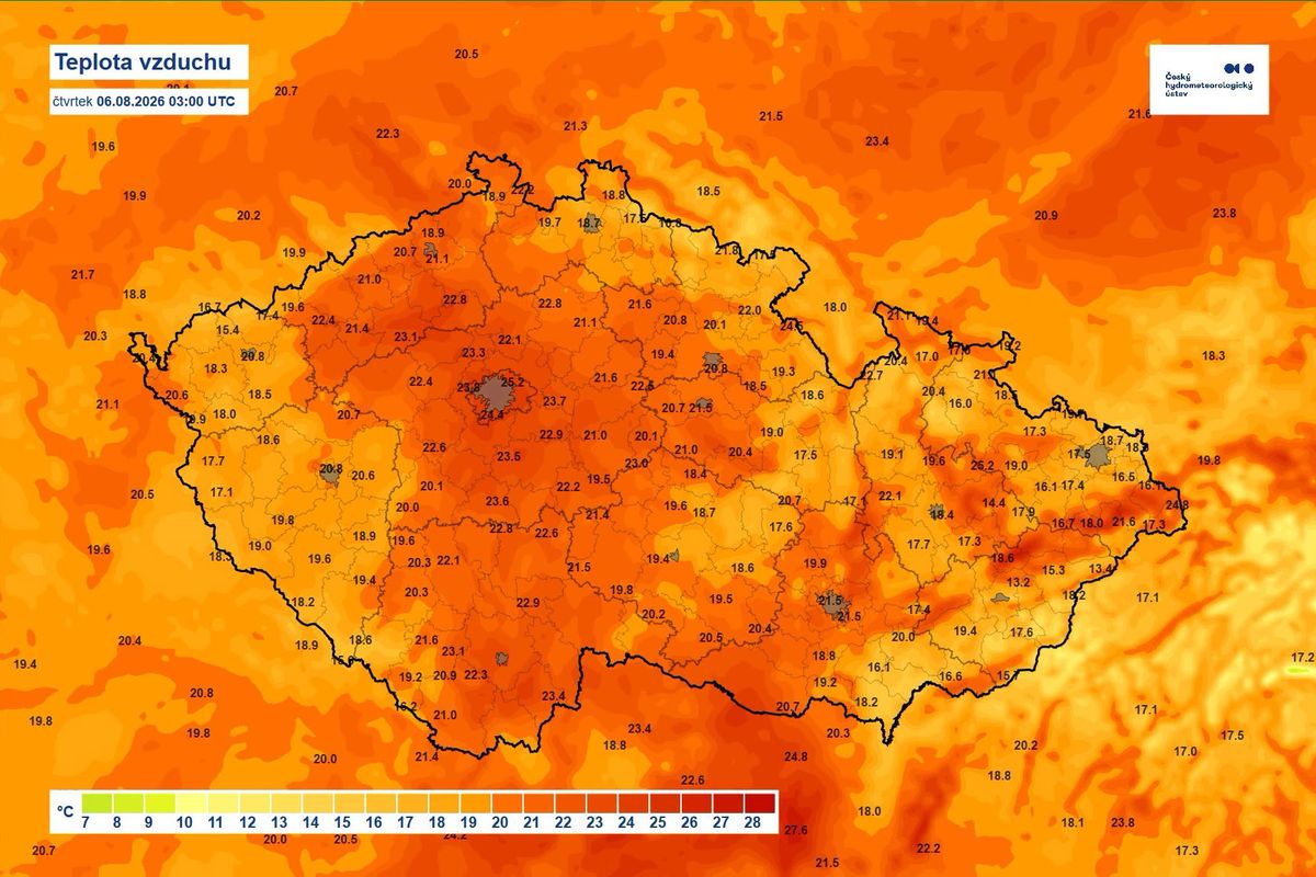 Praha zažila nejteplejší noc současné vlny veder