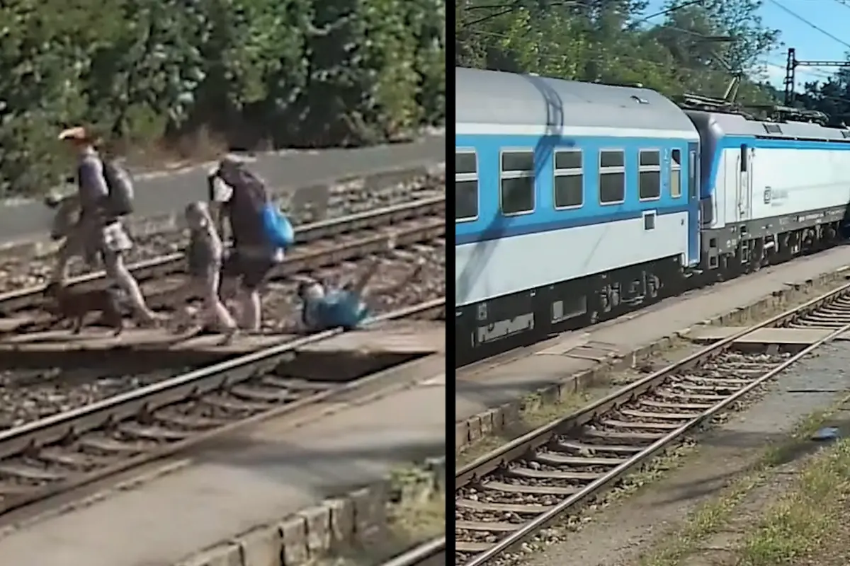 Vteřiny od tragédie na Berounsku: Kamera zachytila, jak dítě zakoplo a spadlo před projíždějící vlak