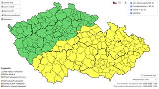 Většinu Česka zasáhnou v pondělí silné bouřky