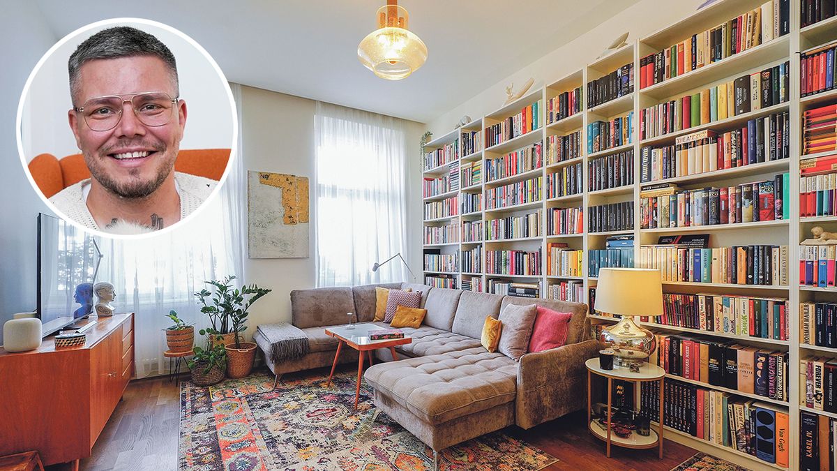Na návštěvě u vizážisty Pavla Kortana: Doma má osobitý mix vintage nábytku a skla