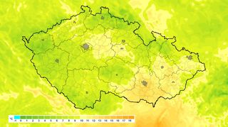 Chladné ráno v Česku, teploty klesly až k −4 °C