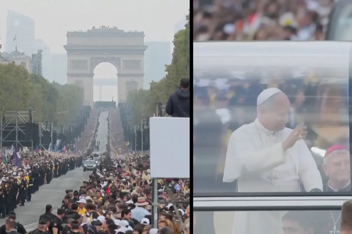 Papež na Champs Elysées přilákal skoro tři čtvrtě milionu lidí
