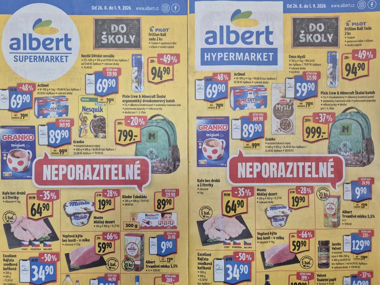 Jeden batoh, tři ceny. Albert uváděl stejný produkt s výrazně rozdílnou původní cenou