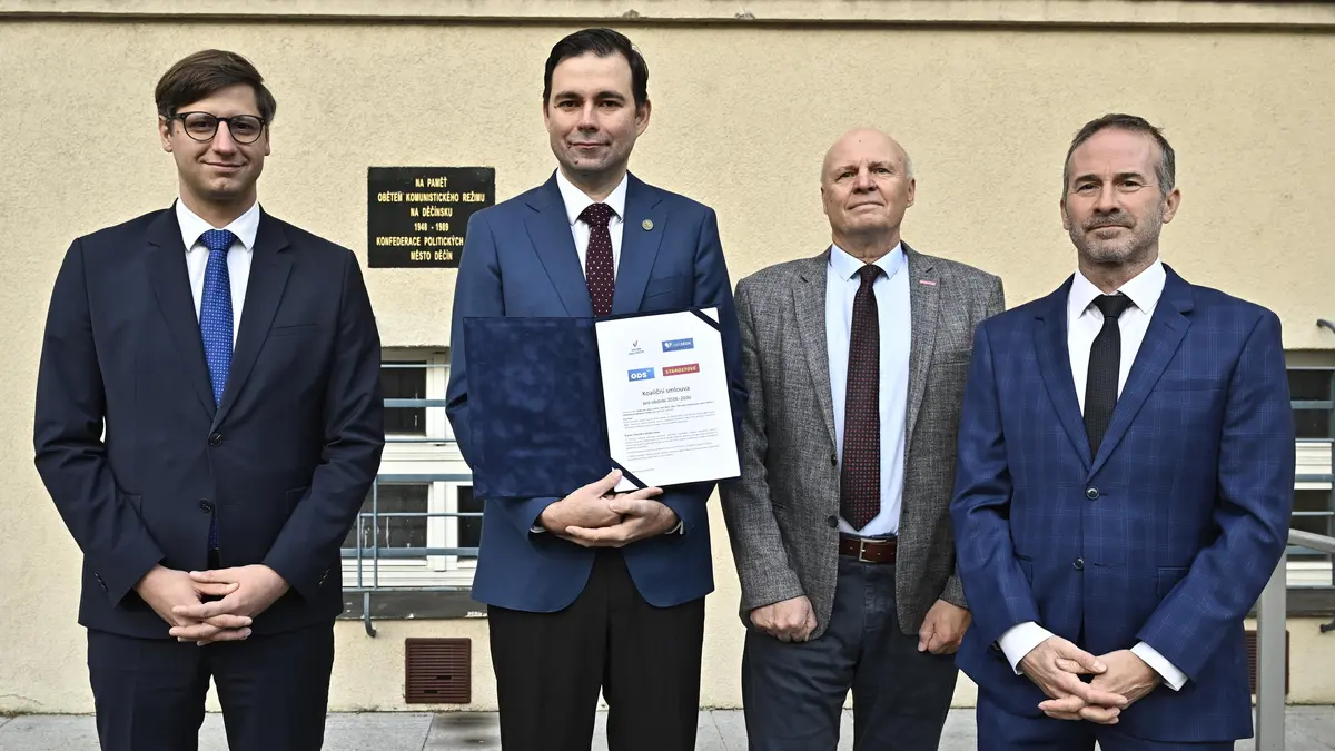 ANO v Děčíně míří do opozice. Koaliční smlouvu podepsala čtveřice uskupení
